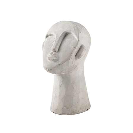 Trun Figur Huvud 15 cm Grå