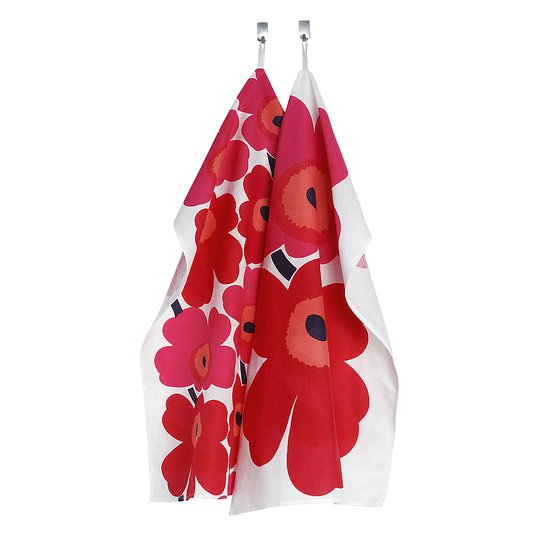 Marimekko - Unikko Handduk 47x70 cm 2-pack Röd/Rosa