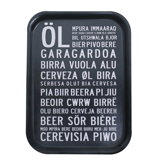 Citronelles - Drinks Bricka Öl 36x28 cm Svart/Vit