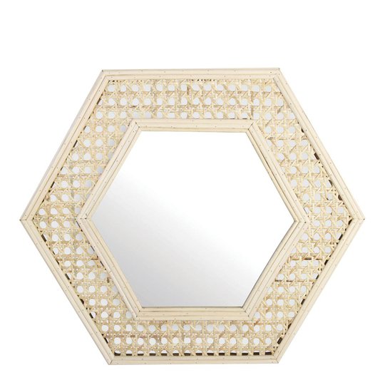 & klevering - Cannage Spegel Hex Rotting 37x33 cm