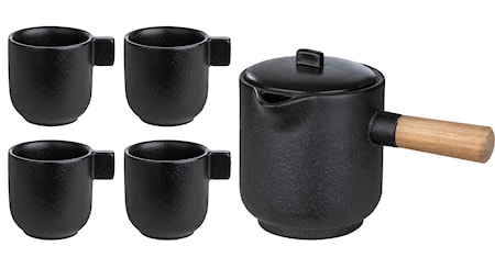 Glöggset Kanna och Koppar 5 delar Svart