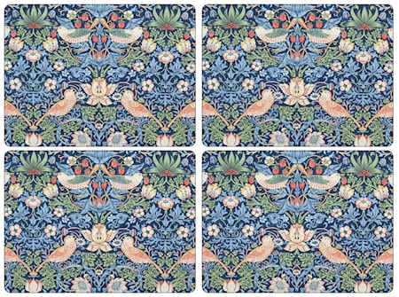 Morris Bordsunderlägg Strawberry Thief Blå 4-pack