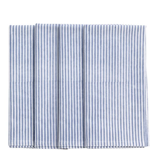 Chamois - Stripe Randig Servett 4-pack 50x50 cm Blåklint