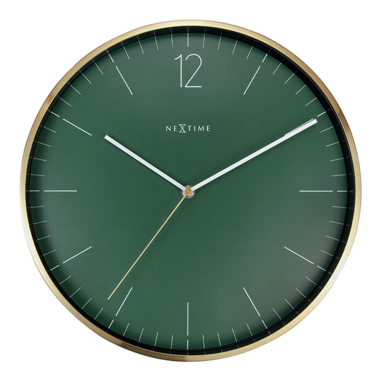 NeXtime - Essential Väggklocka 34 cm Grön / Guld