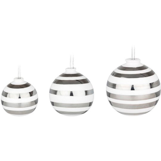 Kähler Omaggio Julkulor 3-pack Silver
