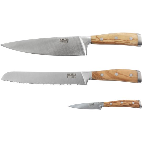 Mareld Knivset Olivträ 3 delar