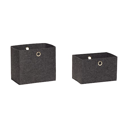 Filtkorgar 2st 40x25xh35, 40x25xh25 cm - Grå