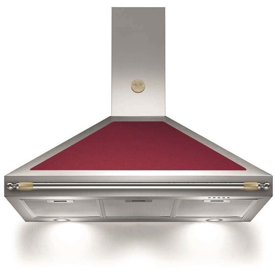 Bertazzoni Fläktkåpa K100HERVIA 100 cm, Heritage-serien, vinröd