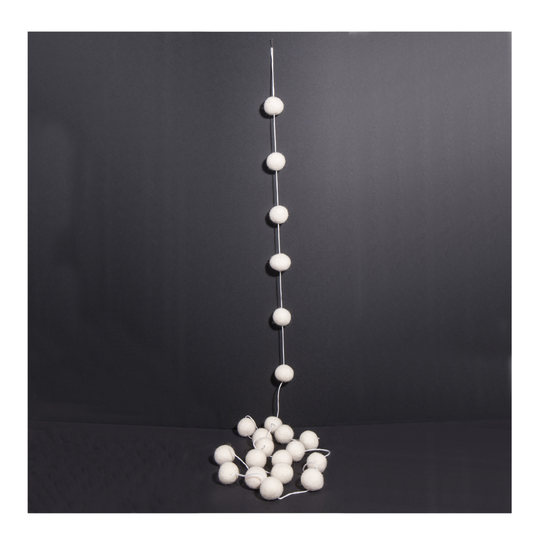 Afroart - Snöboll Girlang 150 cm Vit