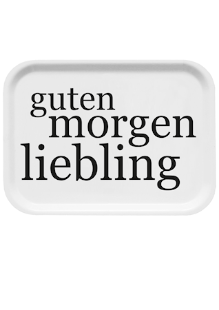 Frukostbricka med texten 'Guten morgen liebling ' 27x20 cm