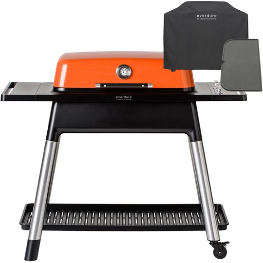 Everdure Furnace gasolgrill + grillöverdrag & grillplåt orange