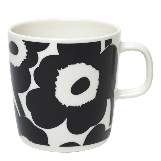 Marimekko - Unikko Mugg 40 cl Svart/Vit
