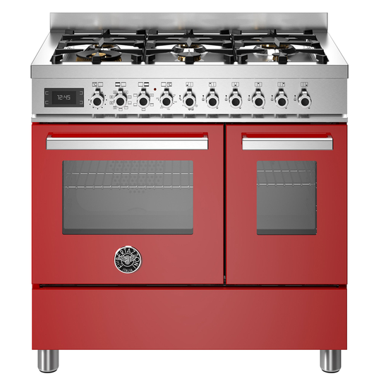Bertazzoni PRO96L2EROT Professional gasspis med dubbelugn, 90 cm, röd