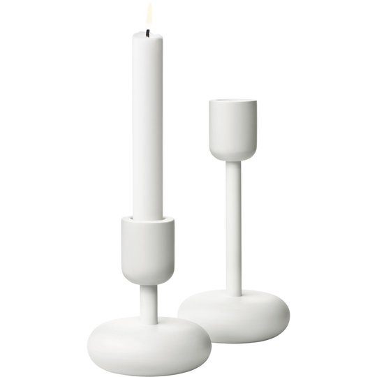 Iittala Nappula Ljusstake 107+183 mm Vit 2-pack