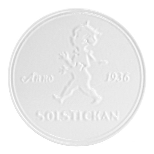 Solstickan - Grytunderlägg Gjutjärn Vit emaljerad