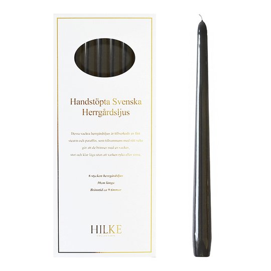 Hilke - Herrgårdsljus 30 cm 6-pack Svart