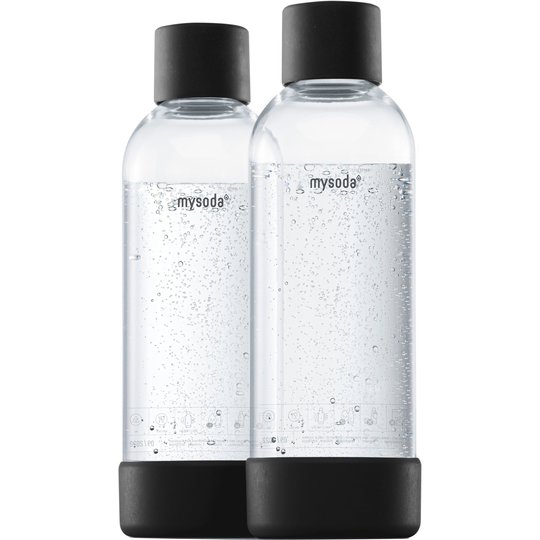 MySoda Vattenflaska 1 liter 2 st. Svart