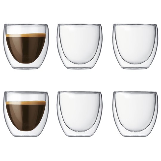 Bodum Pavina Dubbelväggigt Glas Espresso 6 pack