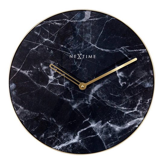 NeXtime - Marble Väggklocka Marmor 40 cm Svart