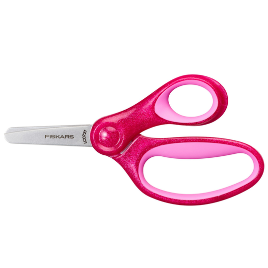 Fiskars Barnsax 13 cm, rosa/glitter