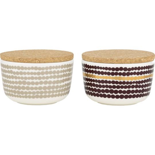 Marimekko Siirtolapuutarha skål med lock, 2,5 dl, 2-pack