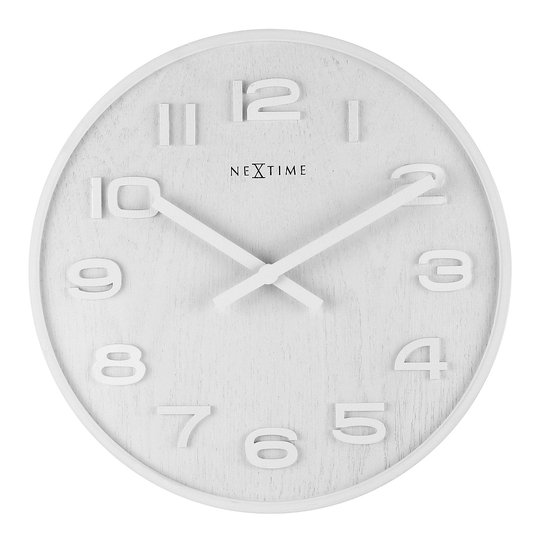 NeXtime - Wood Väggklocka 35 cm Vit