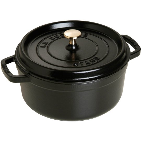 Staub Rund Gryta 24 cm 3,8 liter Svart