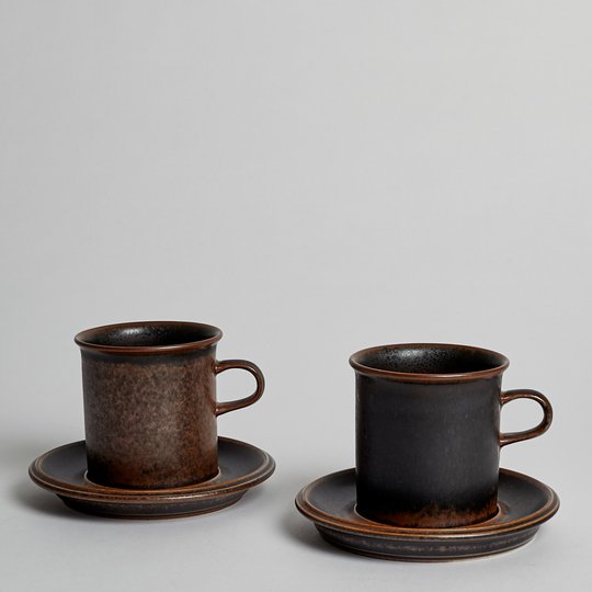 Arabia - SÅLD Kaffekoppar "Ruska" Arabia 2st