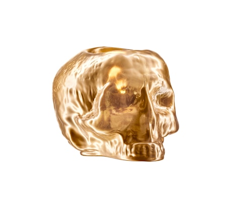 Still Life Skull Guld Ljuslykta