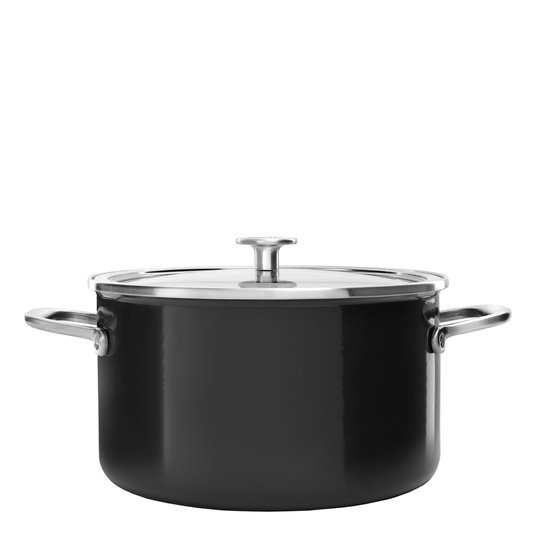 KitchenAid - Steel Core Enamel Gryta Emalj/Glaslock 6 L Svart