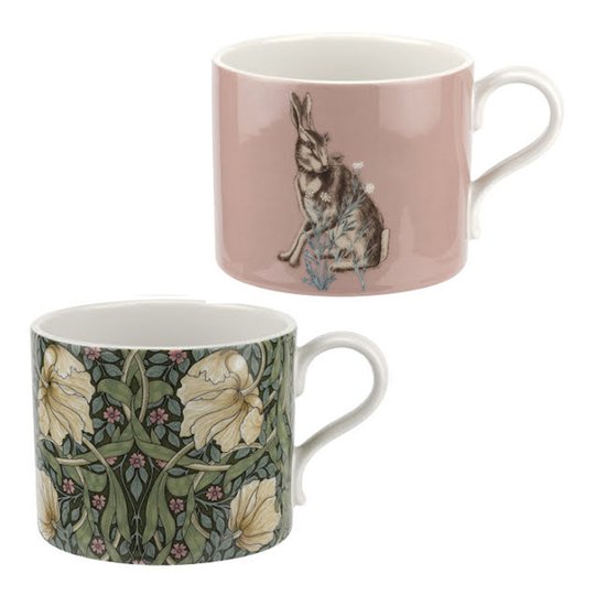 Morris & Co - Pure Morris Mugg 2-pack Pimpernel & Forest Hare Rosa