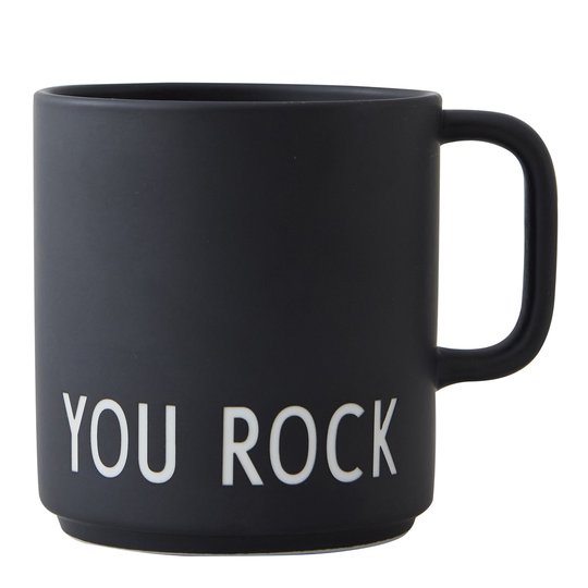 Design Letters - Favourite Cup med öra You Rock Svart