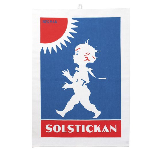 Solstickan - Handduk 50x70 cm Röd/Blå