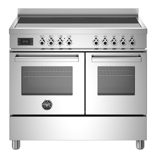 Bertazzoni PRO105I2EXT Professional induktionsspis med dubbelugn, 100 cm, rostfritt stål
