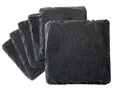 Glasunderlägg skiffer 6 pack 10*10 cm