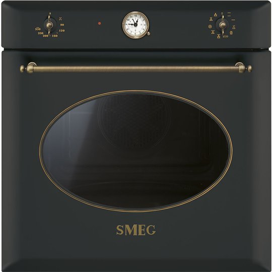 Smeg 60 cm Colonial Multifunktionsugn, Antracit/Antik Mässing