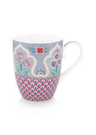 Flower Festival Scallop Mugg 35cl Deco/Light Blue
