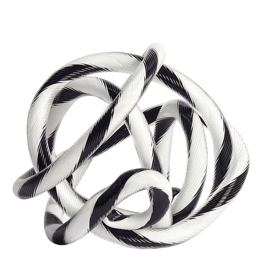 Hay - Glasskulptur Knot No 2 S Svart/Vit