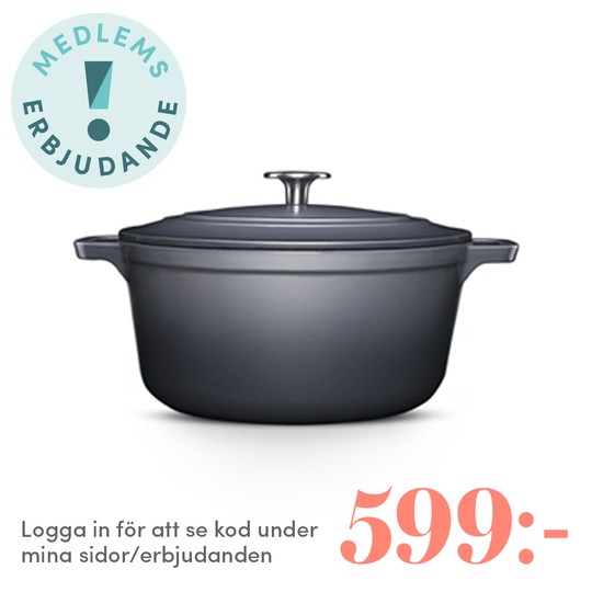 Anders Petter - Stenfors Gjutjärnsgryta rund 4,4 L Grå