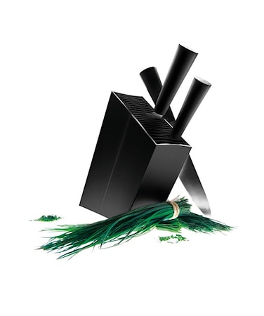 Knivblock Lutande Svart