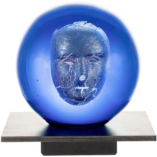 Kosta Boda Headman Skulptur 12 cm. Blå