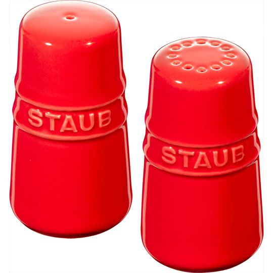 Staub Ceramic Salt & Peppar Set Röd 7 cm