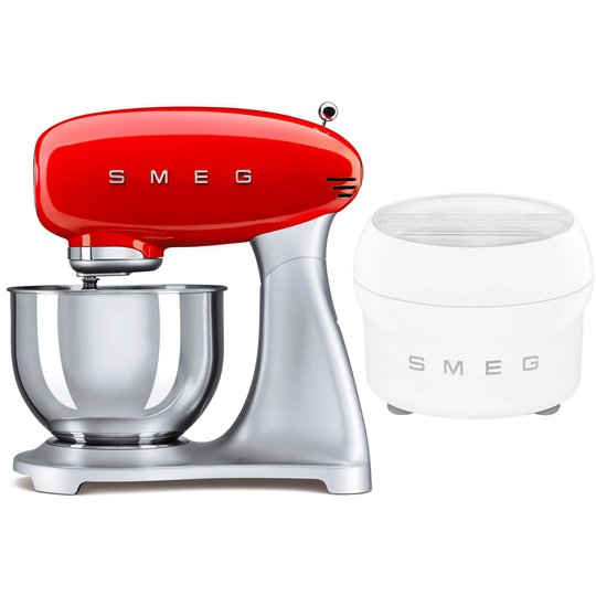 Smeg Köksmaskin och Glassmaskin, Röd / Stål