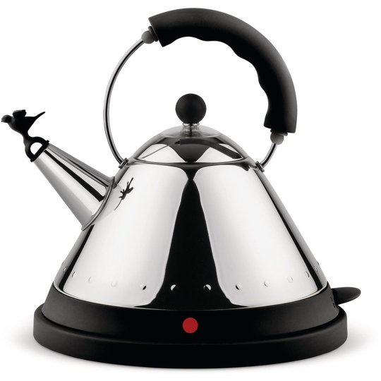 Alessi Vattenkokare m. fågel, svart