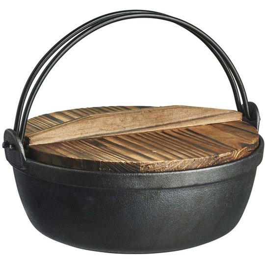 Satake Gjutjärnsgryta med ugnssäkert lock och trälock Ø 24 cm 2,7 l