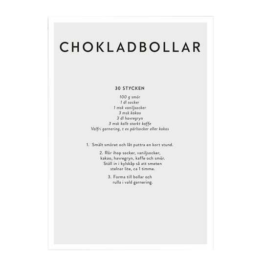 Kunskapstavlan - Poster Mini Print A5 Chokladbollar