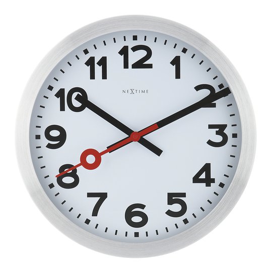 NeXtime - Station Väggklocka siffror 35 cm Vit