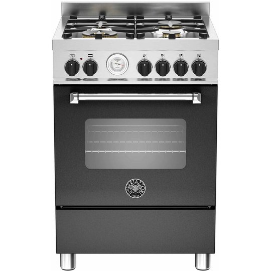 Bertazzoni MAS60 Gasspis med elektrisk ugn 60 cm, 1 ugn, 4 zoner modell, XT, Svart