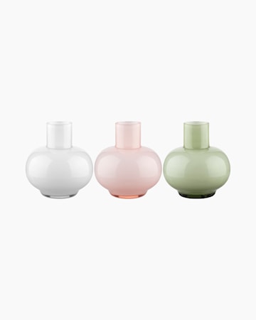 Mini Vas Set Om 3 Oliv/Vit/Rosa