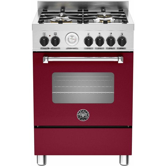 Bertazzoni MAS60 Gasspis med elektrisk ugn 60 cm, 1 ugn, 4 zoner modell, XT, Vinrödi